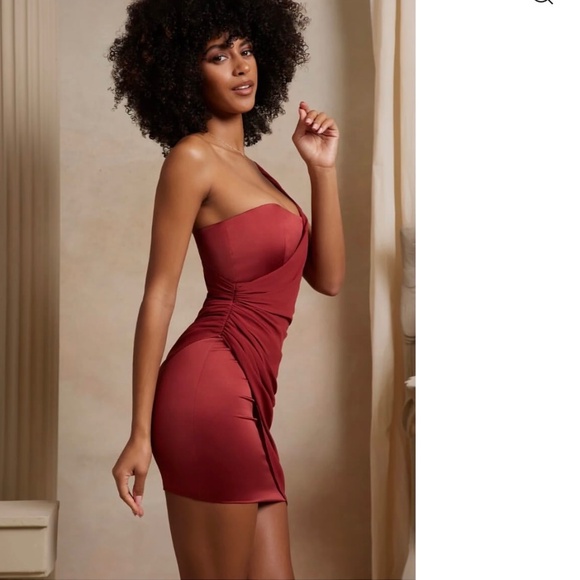 Oh Polly Red Draped Dress - Picture 3 of 3